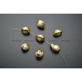 24k Gold Surrounded Natural Fresh Water Pearl Potato Spacer Loose Beads DIY Jewelry Making Supplies