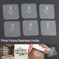 2/4/10Pcs Photo Frame Painting Picture Poster Clock No Drill Seamless Strong Self Adhesive Hook Holder Wall Hanger Hanging kits