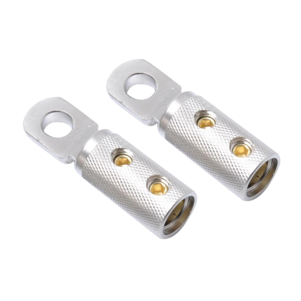 2 Pieces Heavy Duty 4 Gauge Wire Coupler Butt Ring Terminal Set Screw Type