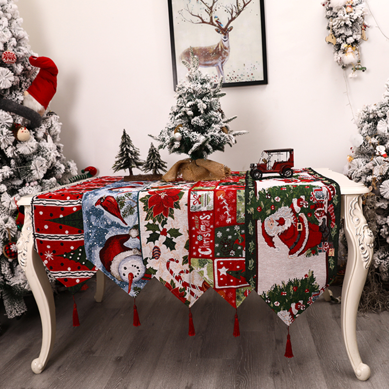 Christmas Table Runner Fashion High Quality Printed Tablecloth Placemat Christmas Decorations For Home