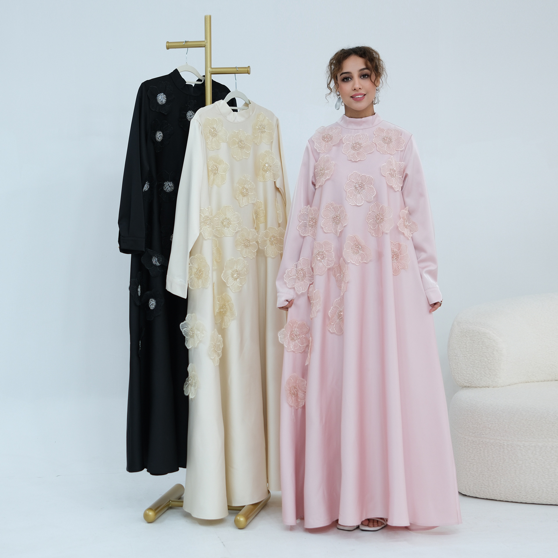 3D Flowers Abaya 1237 (1)