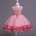 new Girls summer dress flower petal princess dress flower girl wedding dress children dance fluffy dress Girl's clothes