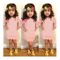 Baby Girl Kids Princess 3/4 Sleeve Hollow Out Flower Lace Dress Party Tutu Dress