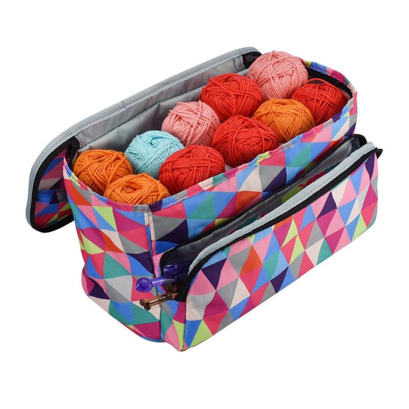 Portable Yarn Storage Bag Organizer with Divider for Crocheting Knitting Organization Portable Yarn Holder Tote for Travel
