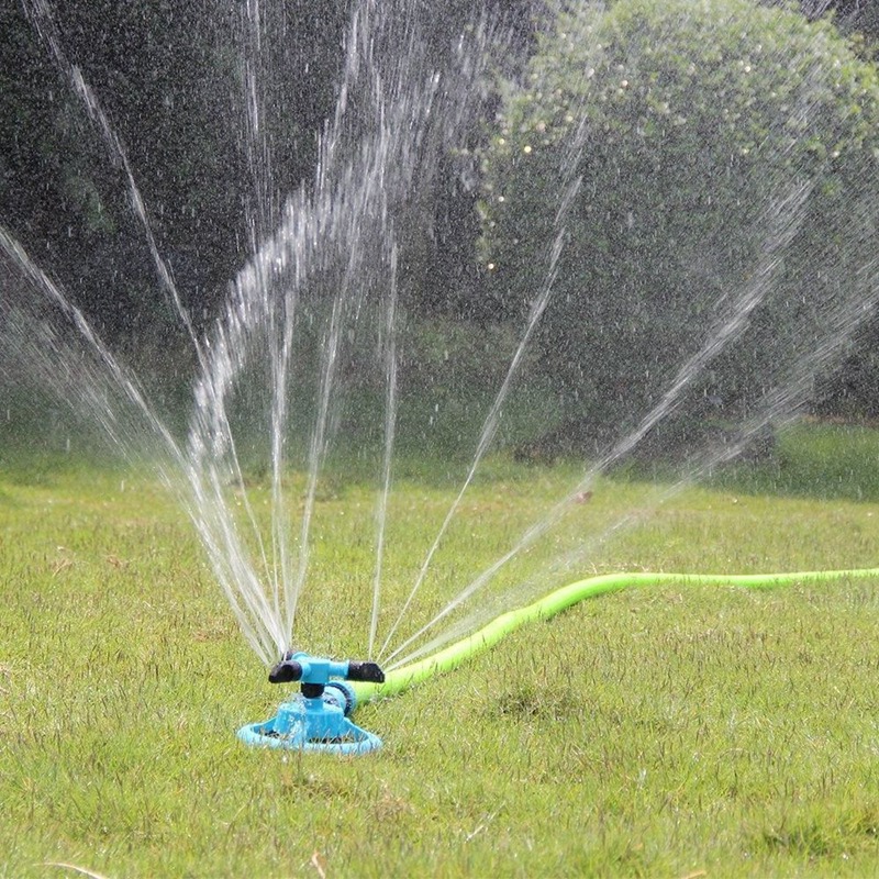 360 Degree Automatic Rotating Garden Sprinklers Lawn Water Sprinkler 3 Nozzles Three Arm Garden Supplies