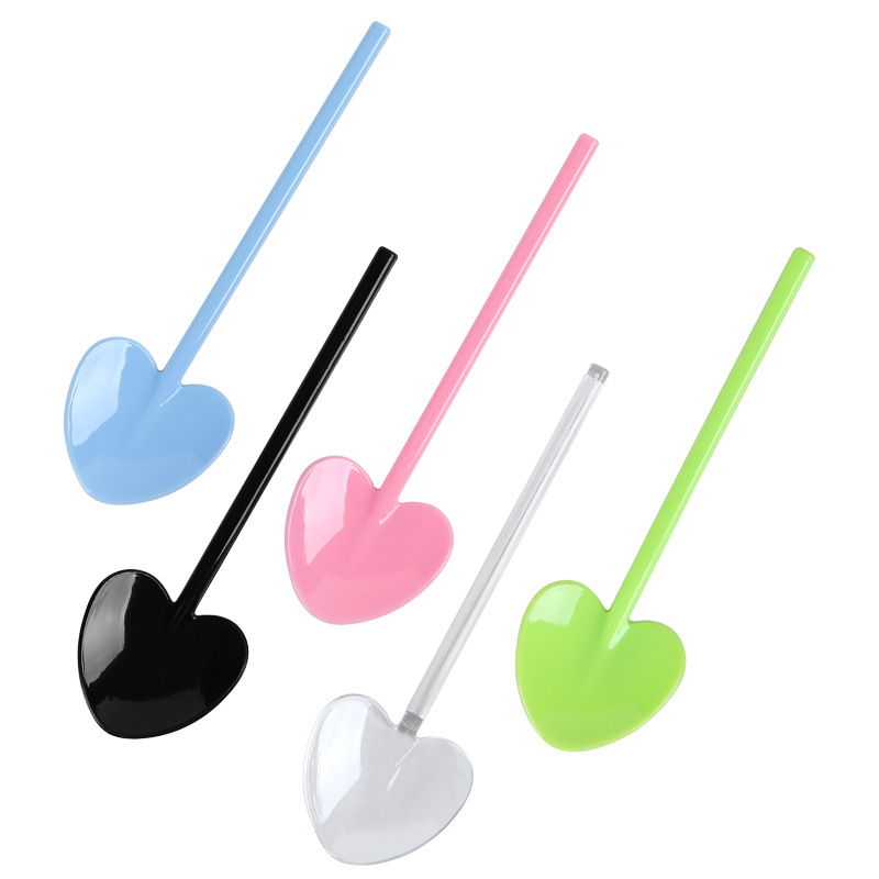 10pcs Colorful Heart Plastic Spoons Cake Ice-cream Spoons for Bachelor Party Cake Spoons Kitchen Desechable Spoon Baby Shower