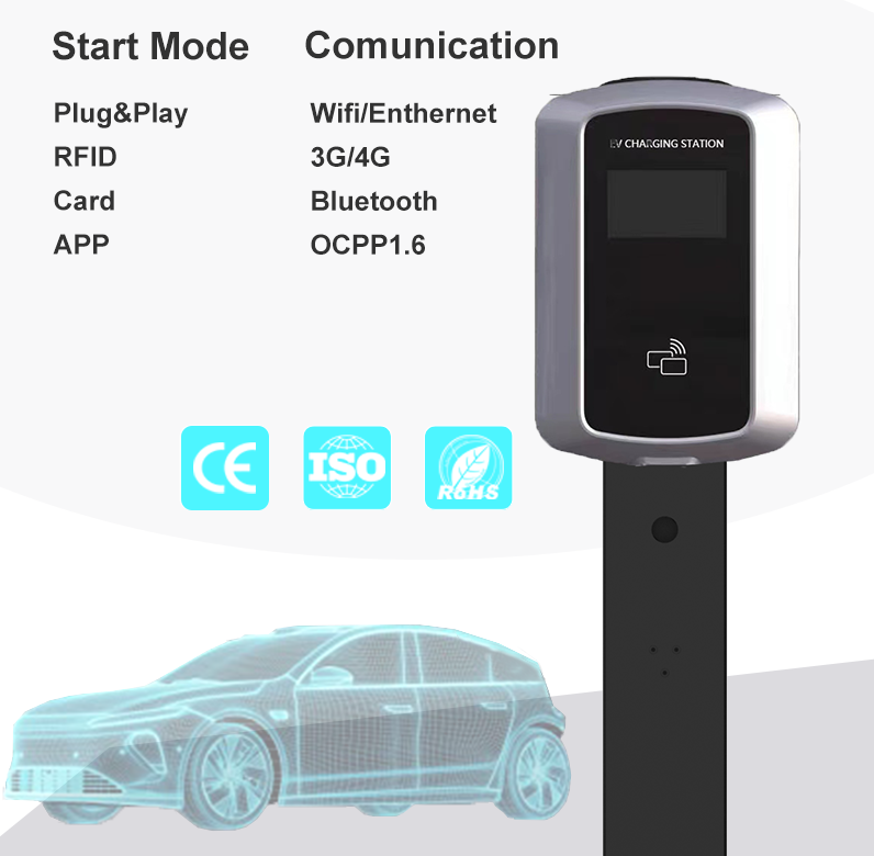 7 11 21KW Wall-mounted Electric AC charger