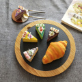 Round Natural Black Slate Western Steak Plates Slate Dinner Plate Kitchen Cheese Pizza Flat Fruit Tray sushi dinner plates