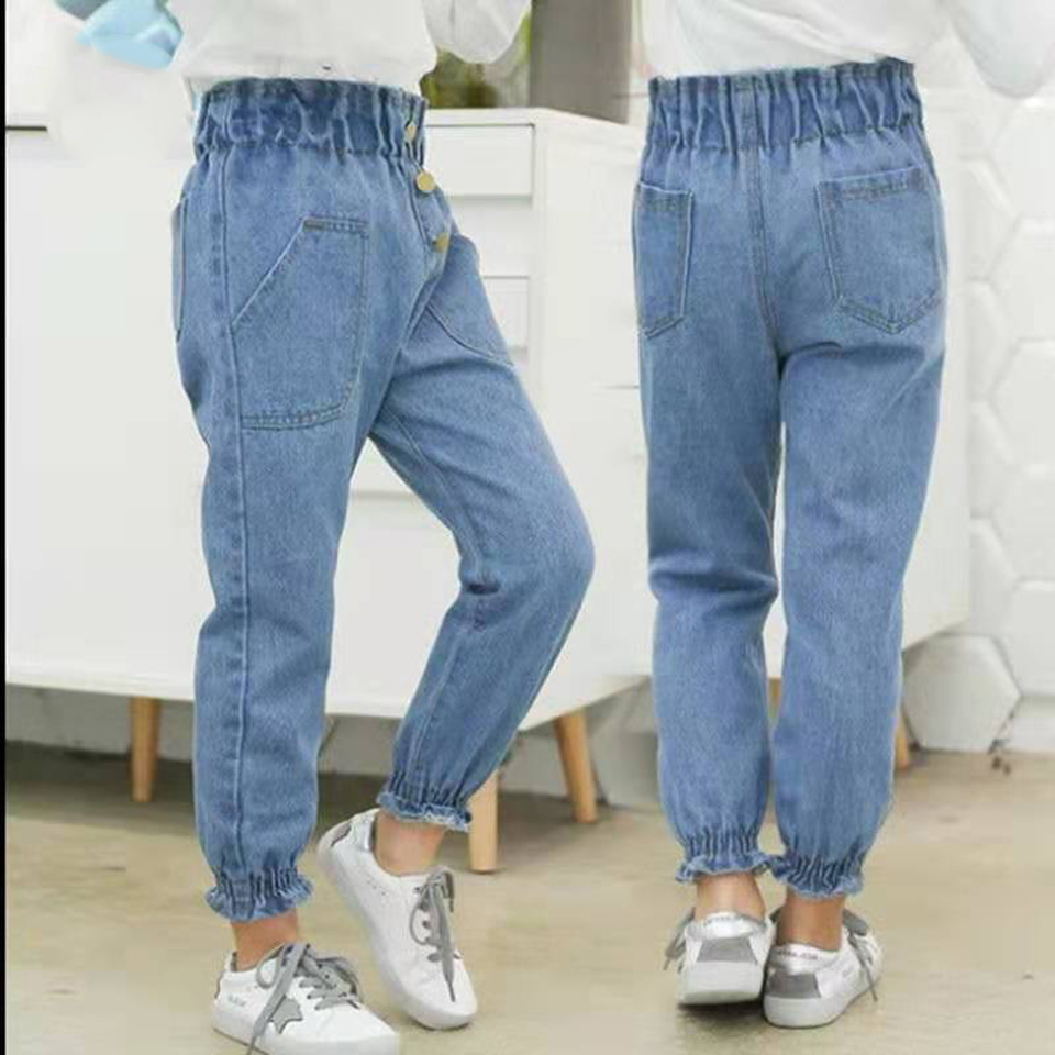 Kids Girls Jeans 2019 Spring Autumn Girls Pants Mid Waist Children Skinny Girls Trousers Age For 4 5 6 7 8 9 10 11 12 13 Yrs