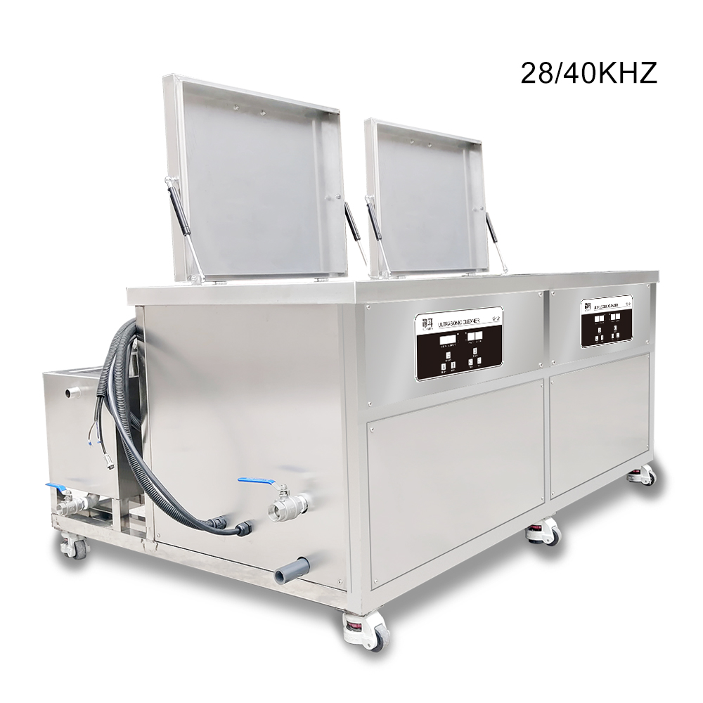 Two Tank 175L Industrial Ultrasonic Cleaner Bath Power Time Temperature Adjustment Rinse Dry 28KHZ Metal Mould Oil Rust Clean