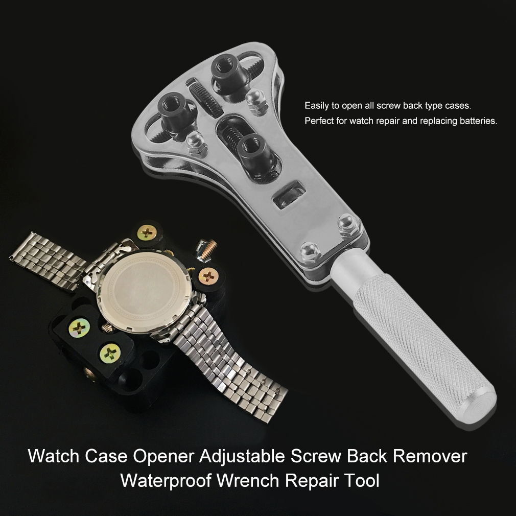 Watch Repair Tools 18 Pins Replaceabl Parts With Steel Watch Back Case Opener Adjustable Screw Back Remover Wrench Repair Tool