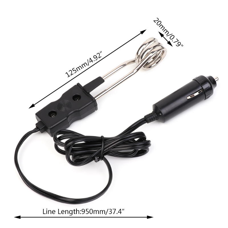 24V Portable Electric Car Boiled Water Tea Immersion Heater For Camping Picnic Dropshipping