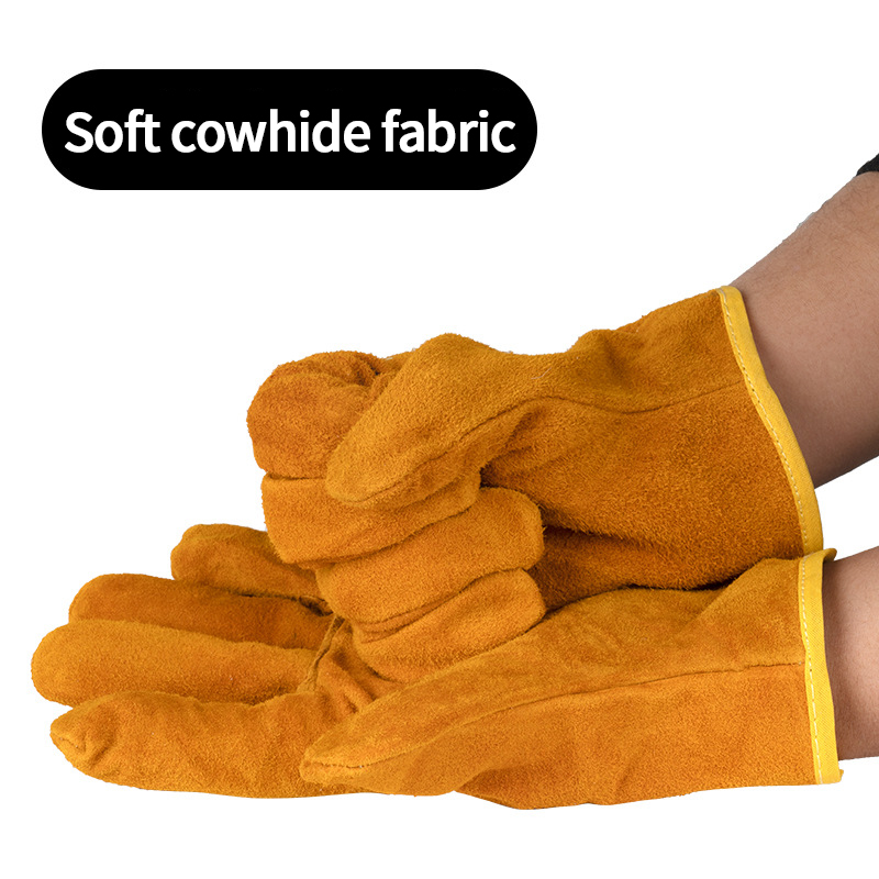 Work Gloves Cowhide Leather Men Working Welding Gloves Safety Protective Garden Sports MOTO Wear-Resisting Gloves