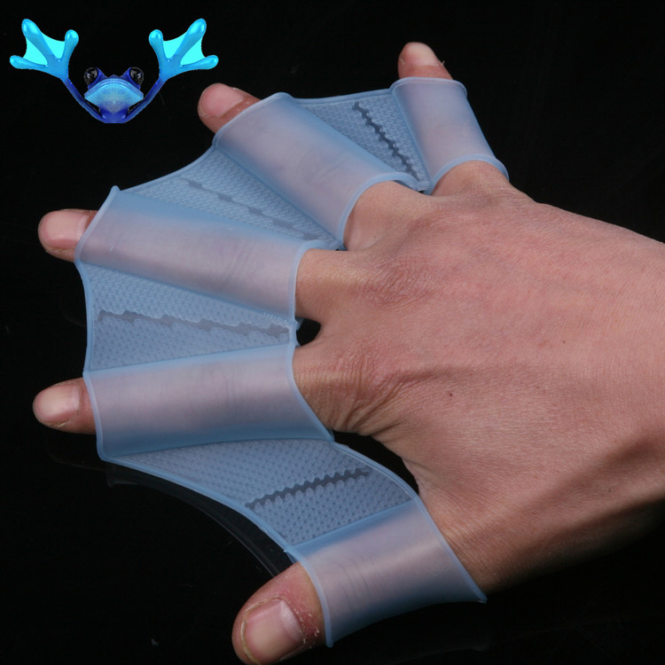 Finger Webbed Gloves Silicone Swim Gear Fins Hand Web Flippers Training Diving Gloves Webbed Gloves Universal Swimming Tool