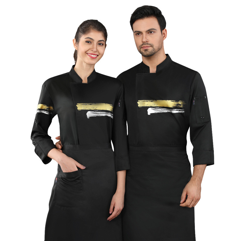 Hotel Restaurant Kitchen Bakes Cake Overalls Unisex Chef Uniform Food Service Cooking Uniform Catering Clothes Long Sleeve Tops