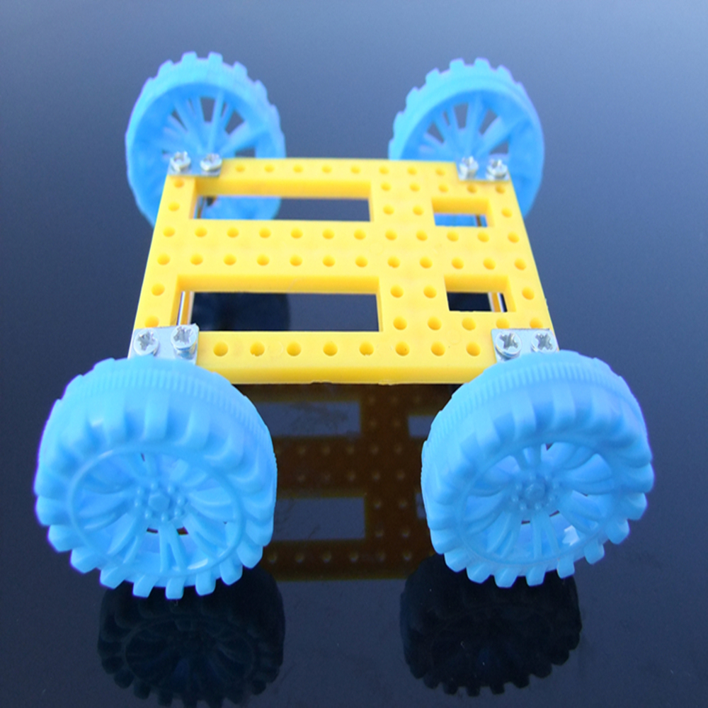 77pcs Plastic Gear Motor Gearbox Model Craft DIY Four-wheel Drive Car Auto Robot Children Rack Pulley Belt Scientific Experiment