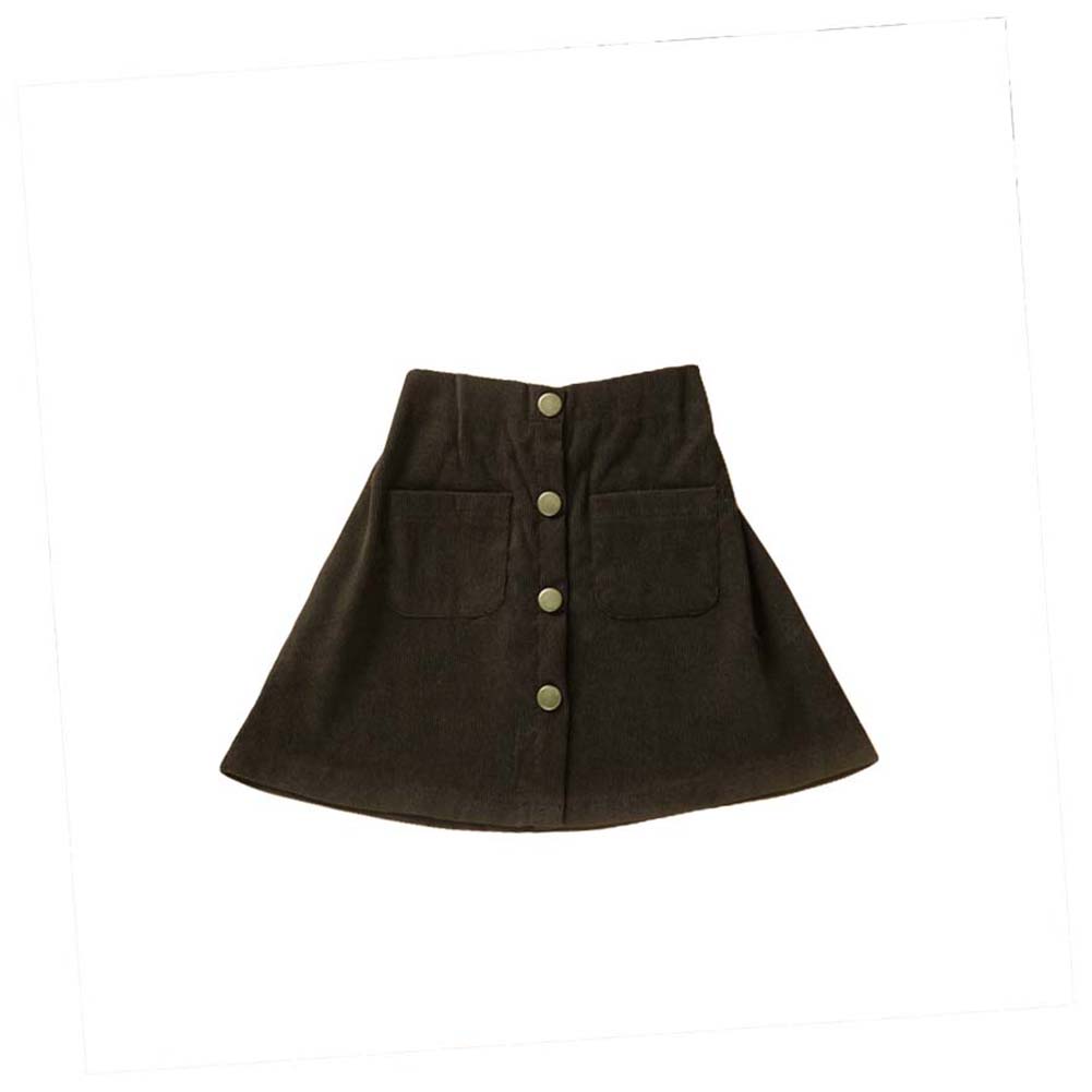 Infant Baby Girl's Fashionable Skirt, Brocade Polyester Material Mid Waist with Pockets and Buttons for Autumn and Winter