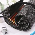 Beautiful 12/24/36/48/72 Holes Canvas Roll Up Pencil Bag Pen Curtain Makeup Brush Storage Bag Box For Girls Boys Stationary bags