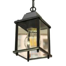 Black E27 Outdoor Ceiling Pendant Light with Clear Glass Shade for Exterior Entryway Porch Pathway Walkway