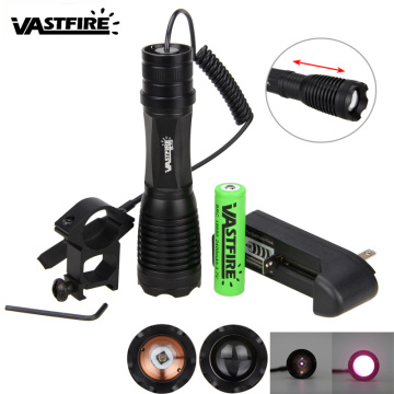 5W 940nm IR LED Tactical Hunting Light Zoomable lnfrared Radiation Flashlight 4 Night Vision Tool+20mm Rail Mount+18650+charger