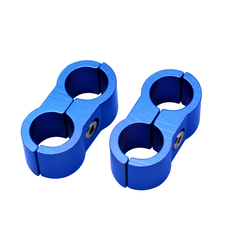 ESPEEDER 2Pcs AN4/6/8/10 Billet Oil Fue Water Hose Turbo Separator Divider Clamp Hose Separator Clamp Fitting Adapter