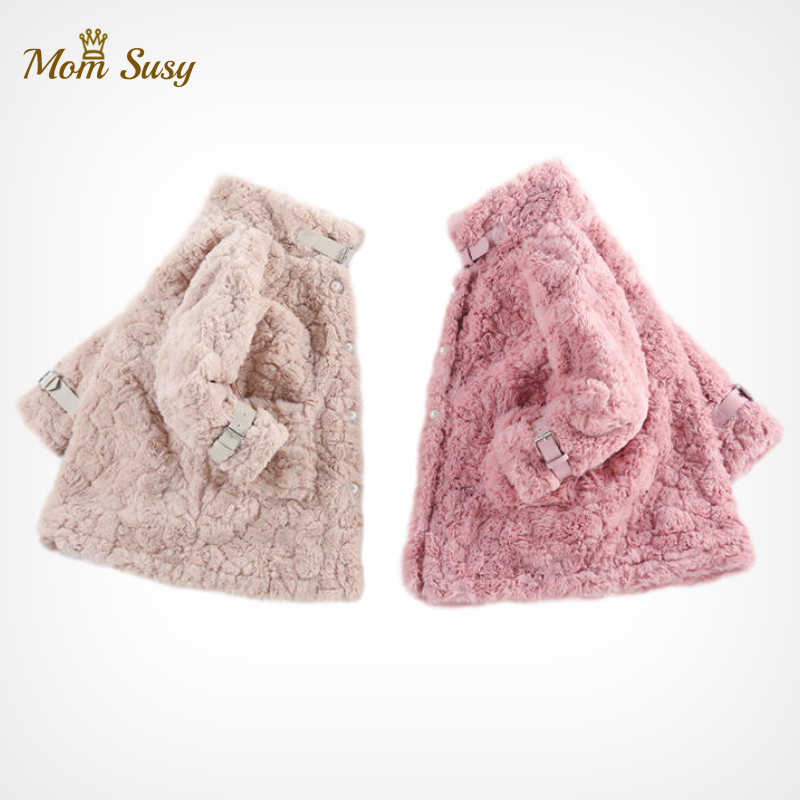 Baby Girl Winter Jacket Faux Fur Thick Toddler Teen Warm Wool Fur Coat Long Pearl Baby Outwear High Quality Girl Clothes 3-18Y