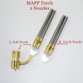 2 Nozzles MAPP Torch Gas Welding Gun Flame Brazing Gun CGA600 Connection Burner Heater Blowtorch for Welding BBQ HVAC Plumbing B