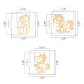 3pcs/set Unicorn Animals Cookies Stencil Coffee Stencils Template For Birthday Party Biscuit Cake Mold Cake Decorating Tool