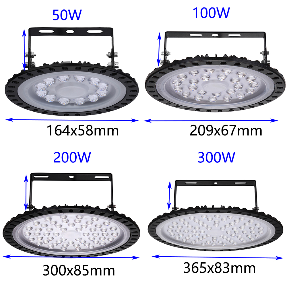 Ultraslim 50/100/200/300/500W UFO LED High Bay Lights Waterproof IP65 Commercial Industrial Lighting Warehouse Led High Bay Lamp