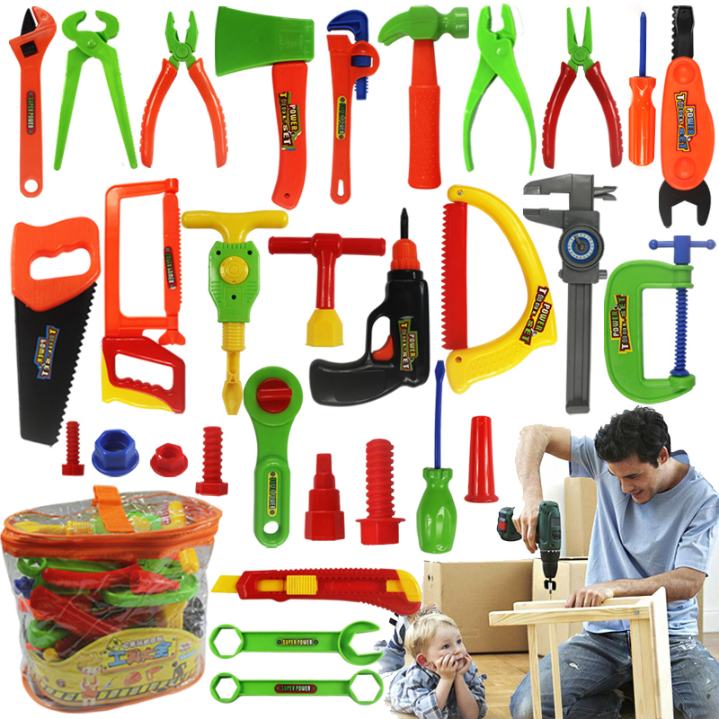 Kids Toolbox Kit Educational Toys Simulation Repair Tools Toys Drill Plastic Game Engineering Pretend Play Toys Gifts For Boy