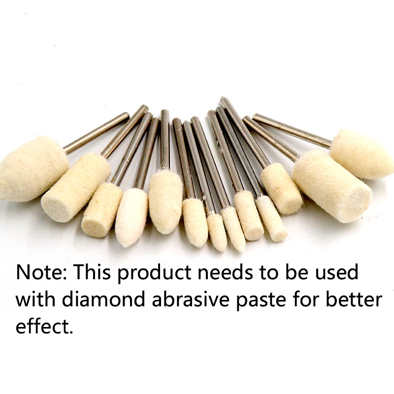 10pcs Wool Felt Polishing Buffing Cylinder/Cone Head Tool For Dremel Rotary