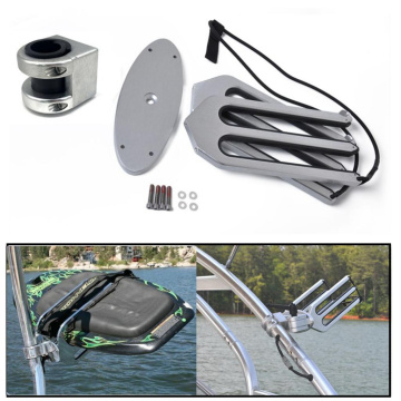 Towers Quick Release Wakeboard & Surfboard Tower Rack - Polished, Silver, Anodized, Fits Clamp Tubing Sizes 48mm 1 7/8 inch