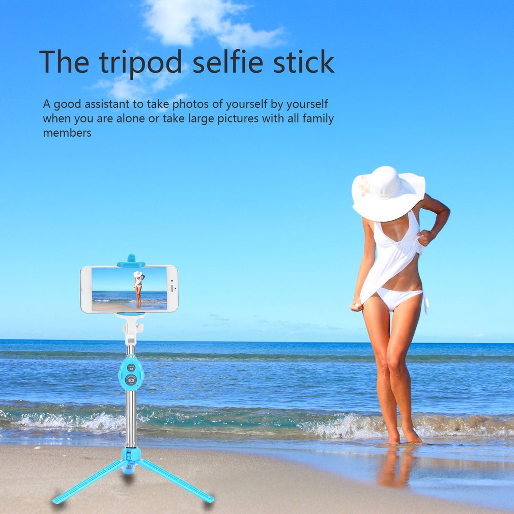 4 in 1 Wireless Selfie stick Bluetooth 4.0 Remote Shutter+Handheld Cellphone Selfie Stick Monopod+Tripod+Holder for SmartPhone