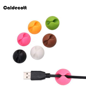 Caldecott 6pcs Hot Rubber Silicone Cable Clip Desk Tidy Organiser Wire Cord Lead USB Charger Holder For Home Office Secure Table