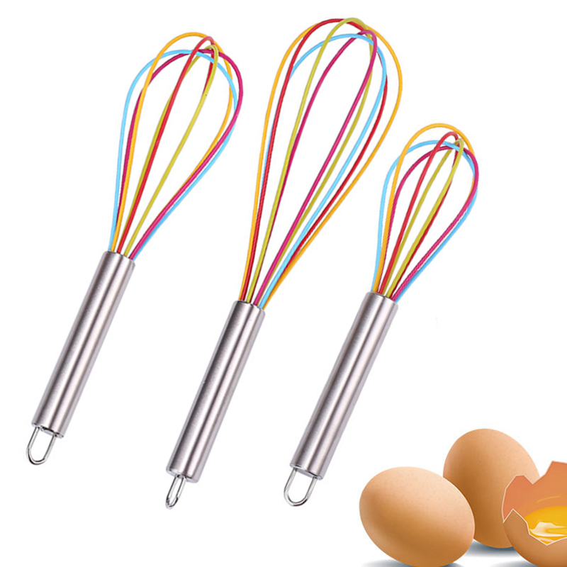 1PCs Drink Whisk Mixer Egg Beater Silicone Egg Beaters Hand Egg Mixer Cooking Foamer Wisk Cook Blender Kitchen Tools