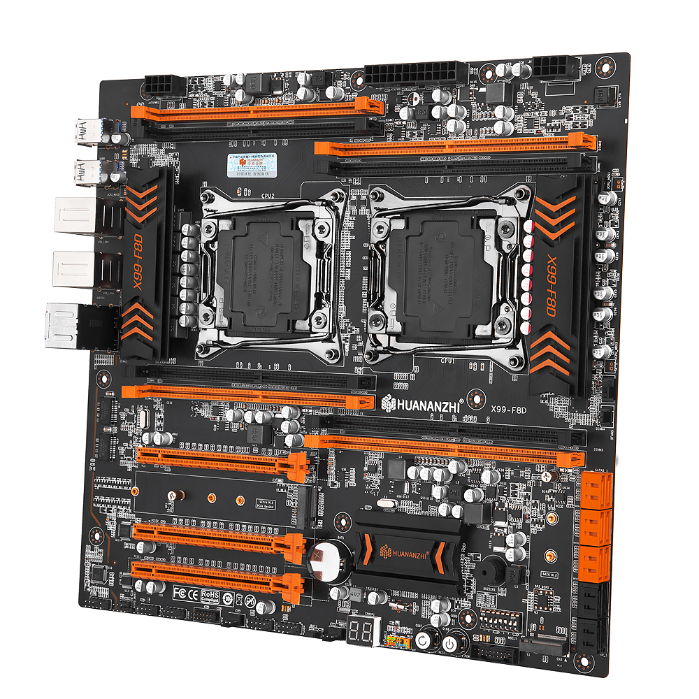 HUANANZHI X99-F8D Motherboard Intel Dual CPU X99 LGA 2011-3 E5 V3 V4 DDR4 RECC 256GB M.2 NVME NGFF USB3.0 E-ATX Server Mainboard