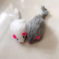 5Pcs False Mouse Cat Pet Toys Cat Long-haired Tail Mice With Sound Rattling Soft Real Rabbit Fur Sound Squeaky Toy For Cats Dogs