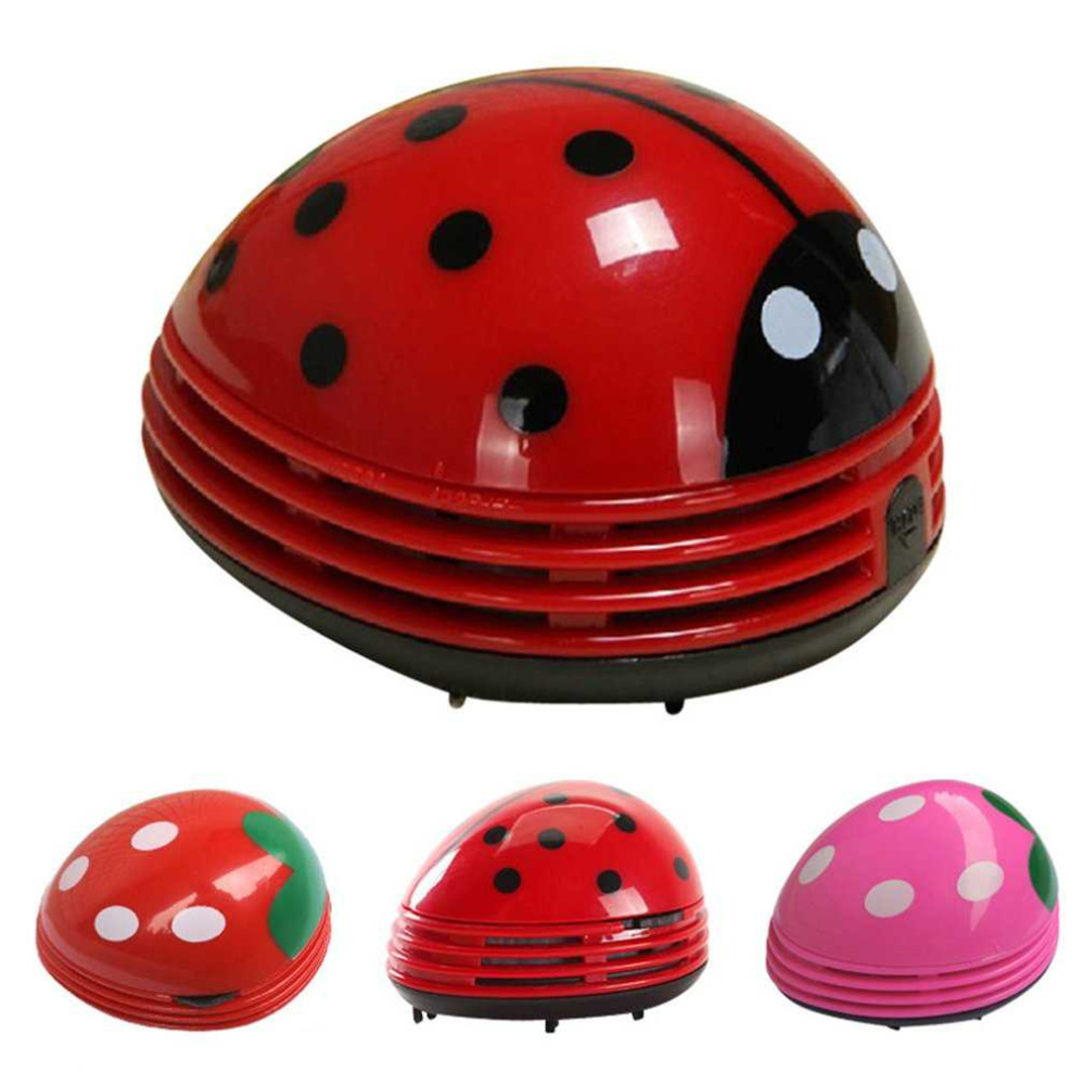 Cute Lovely Ladybug Dust Collector Cleaning Brushes Mini Desktop Vacuum Cleaner Home Office Keyboard Cleaner