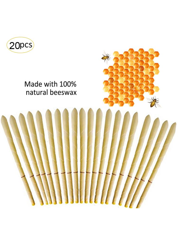 20PCS Cylinder Ear Cone Candles With Natural Bee Wax Paraffin For Ear Therapy Clean Coning Ear Treatment Beeswax Candle