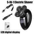 5D Electric Shaver For Men Bald Head Polish Hair Clipper Trimmer Floating 5 Blade Heads Shaving Machine Rechargeable Razors
