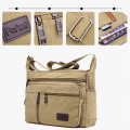 Men Travel Bag Canvas Casual Men Shoulder Crossbody Outdoor Bags Mens Travel School Retro Zipper Shoulder Bag Good Qualtiy