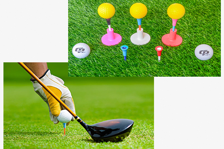 Golf Plastic Tees With Rubber Cover 