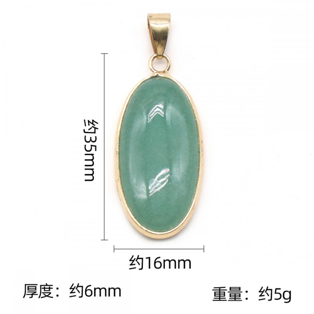 Oval White Jade Pendant for Making Jewelry Necklace 15x30MM
