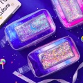 Cute Pencil Case Colorful Transparent Quicksand Girl Pen Bag Animal Cartoon Stationery School Supplies Pencil Pouch With Light