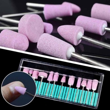 12PCS/Set Quartz Nail Electric Manicure Drill Bits Nail Polishing Head Cutters Set Pink Pedicure Milling Cutter Files Nail Art