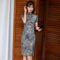 Cheongsam Dress Vintage Plus Size Chinese Traditional Dresses Floral Slim Dress Qipao for Women Party Cheongsam Wedding 8 Colors
