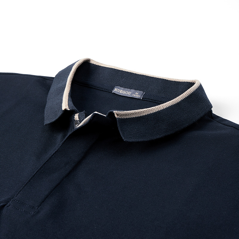 KUEGOU cotton Men's polo shirt summer Patchwork lapel poloshirt short sleeves men fashion polo shirts top plus size ZT-3392