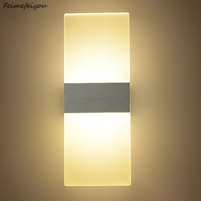 Feimefeiyou luminaria led lighting 6w 22/29cm length Led Acrylic Wall Lamp AC85-265V Bedding Room Living Room Indoor wall lamp