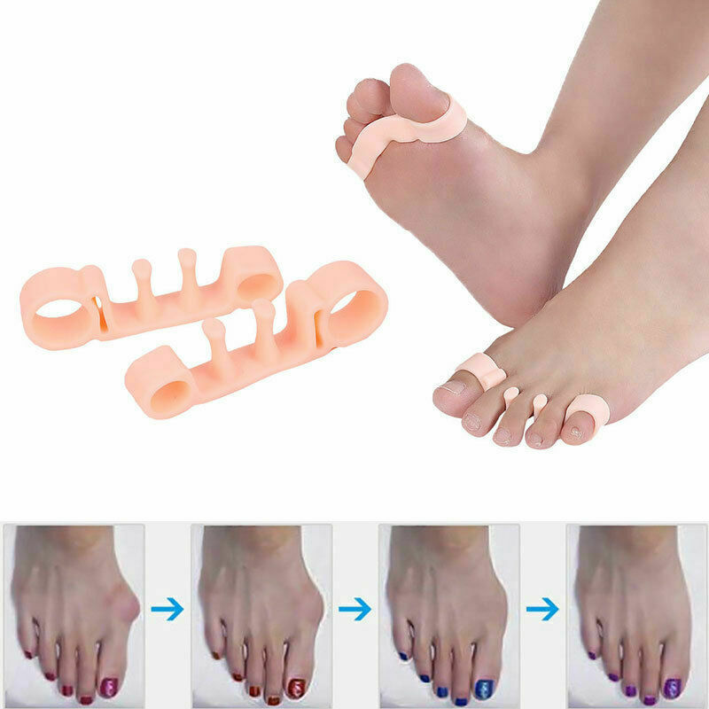 2pcs Toe Separators Silicone Elastic Corrector Straighteners Toe Spacers Bunion Relief To Bunion Hallux Valgus Foot