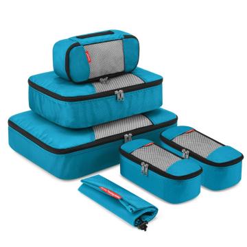 Gonex Travel Storage Bag Set Hanging Compression Packing Cubes Suitcase Luggage Organizer Breathable Mesh Nylon Custom Zipper